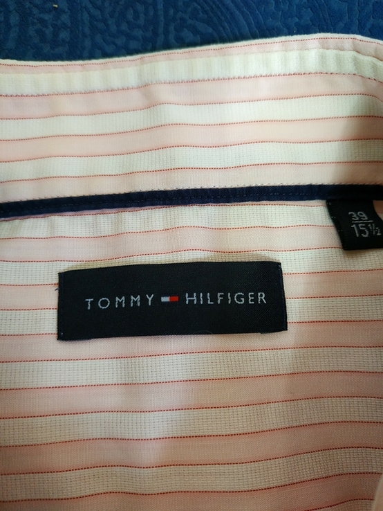 Рубашка бело-розовая полоса TOMMY HILFIGER коттон p-p 39 (состояние!), фото №10
