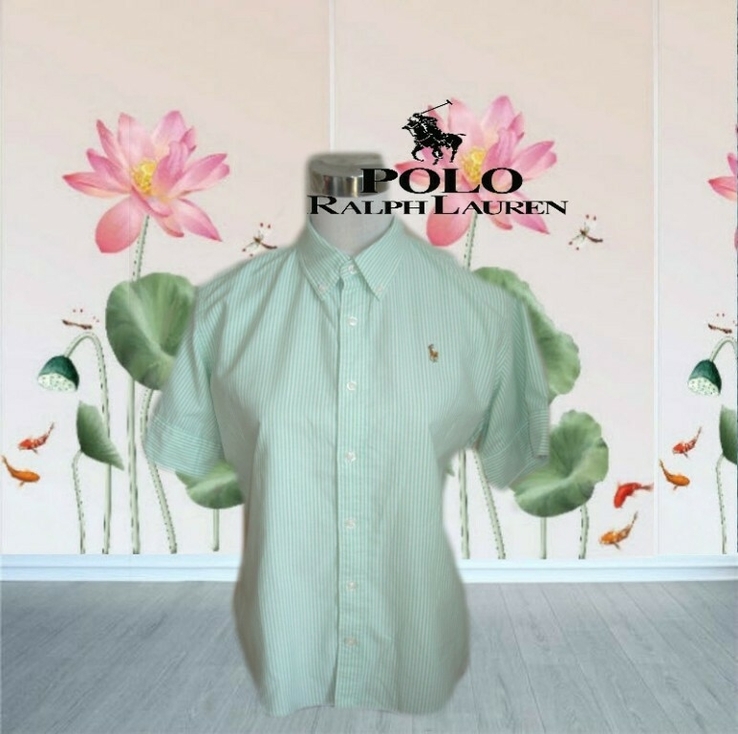 Polo Ralph Lauren оригинал Женская стильная рубашка в полоску кор. рукав хлопок 10, фото №2