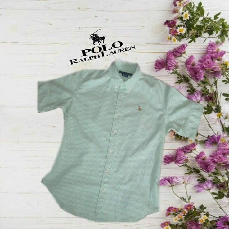Polo Ralph Lauren оригинал Женская стильная рубашка в полоску кор. рукав хлопок 10, фото №3