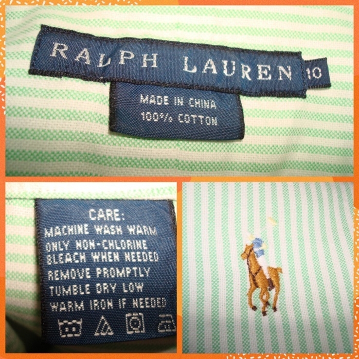 Polo Ralph Lauren оригинал Женская стильная рубашка в полоску кор. рукав хлопок 10, фото №9