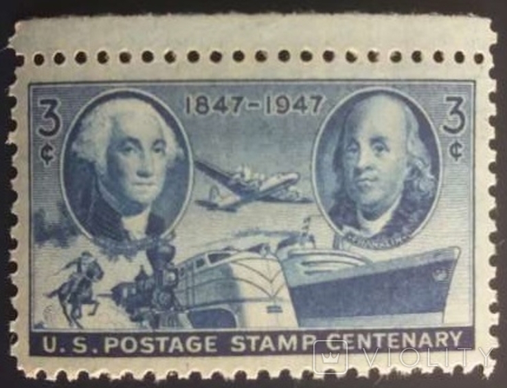 США 1947 г., Washington and Franklin, MNH