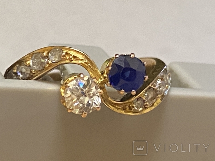 Кольцо с бриллиантами и алмазами, фото №2