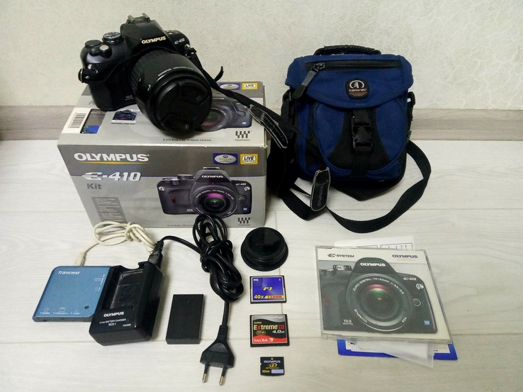 Зеркальный фотоаппарат Olympus E-410 14-45 оптика сумка карты памяти, фото №2