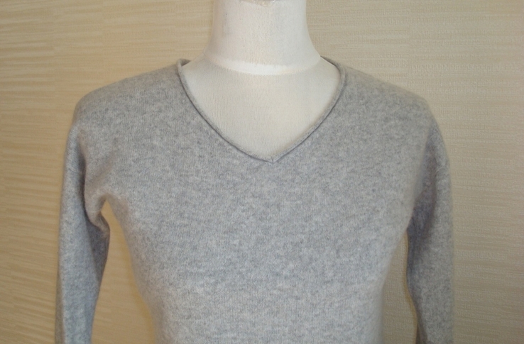 Esmara Кашемировый Красивый женский свитер серый с разрезами, фото №4