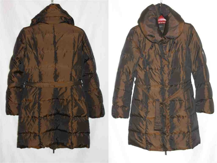 Пуховик пальто парка ультра лёгкий Max Mara коричневый италия 36-38р, фото №5