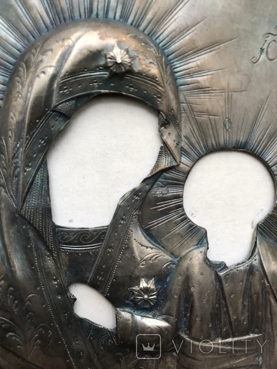 Оклад Казанской Богородицы, серебро , 10,5 х 13 см, Новый, фото №2