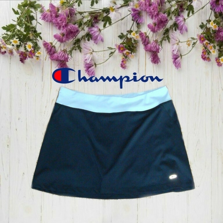 Champion оригинал Спортивная женская юбка с шортами черно/серые М, numer zdjęcia 2