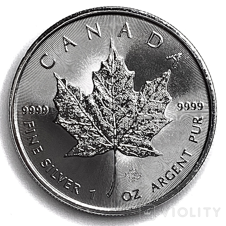 5 долларов. 2021. Кленовый лист. Канада (серебро 9999, вес 31,1 г), фото №11