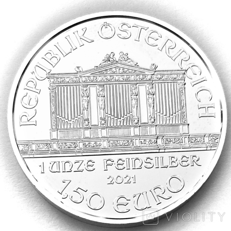 1,5 евро. 2021. Филармония (Филармоникер). Австрия. (серебро 999, вес 31,1 г), фото №7
