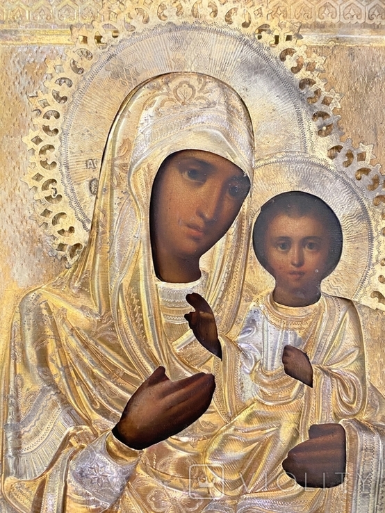 Икона Божьей Матери в серебряном окладе 84, в киоте, фото №13