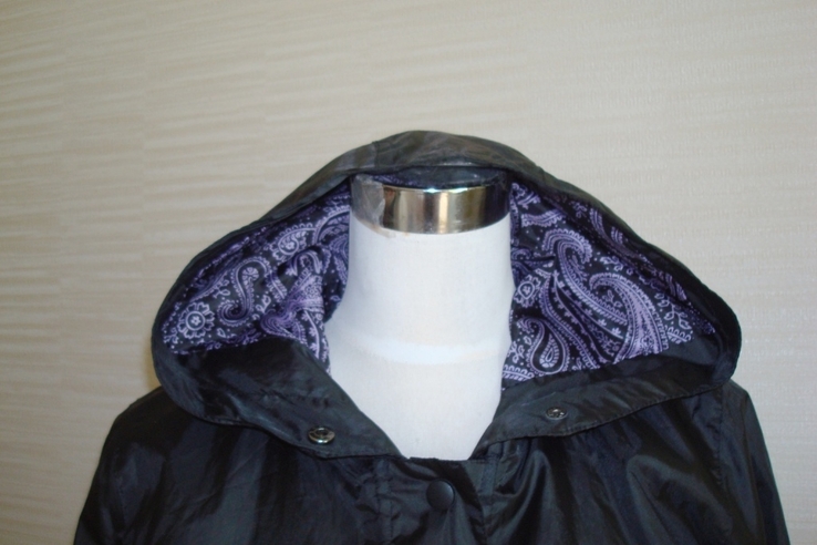 Esmara Красивый женский дождевик цветная подкладка с капюшоном черный EUR36/38, numer zdjęcia 4
