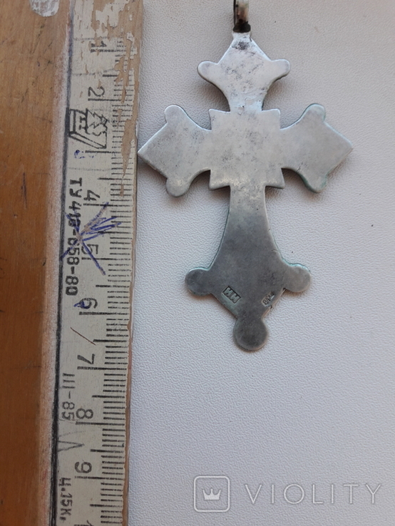 Нательный крест в эмалях, серебро 84. 2., photo number 4