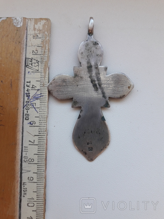 Нательный крест в эмалях, серебро 84. 3, фото №10
