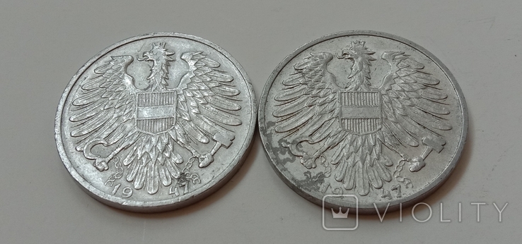 1 шиллинг 1947 Австрия - 2 шт., фото №5