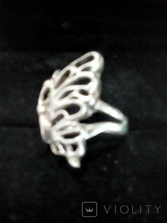 Кольцо Бабочка серебро 925 17, фото №2