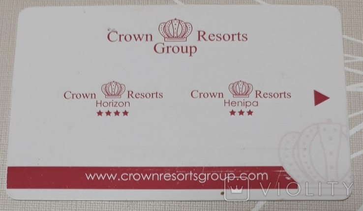 Пластиковая карта-ключ отеля Crown Resort Кипр, фото №2