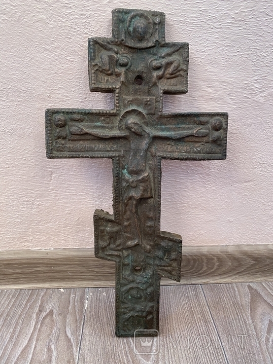 Православный настенный латунный крест, фото №2