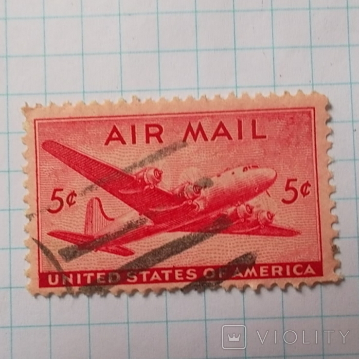 Марка.США.1946 Skymaster, фото №2