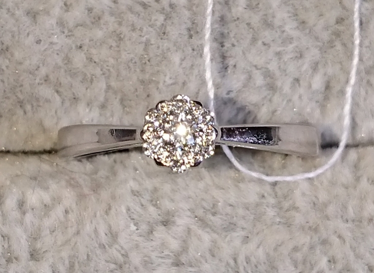 Кольцо каблучка Малинка помолвка бриллиант діамант золото 585 15,5р, фото №6
