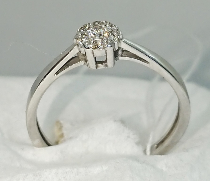 Кольцо каблучка Малинка помолвка бриллиант діамант золото 585 15,5р, фото №8