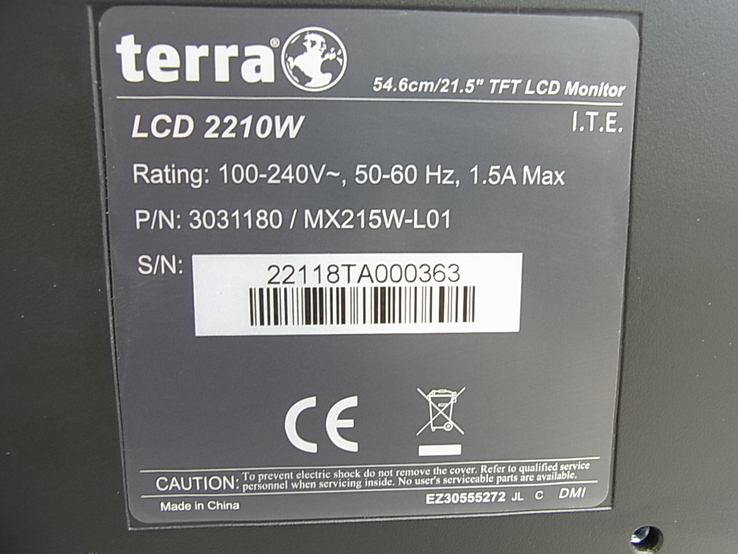 Монітор TERRA 2210W TFT - LCD 21,5 Дюймів з Німеччини, фото №11