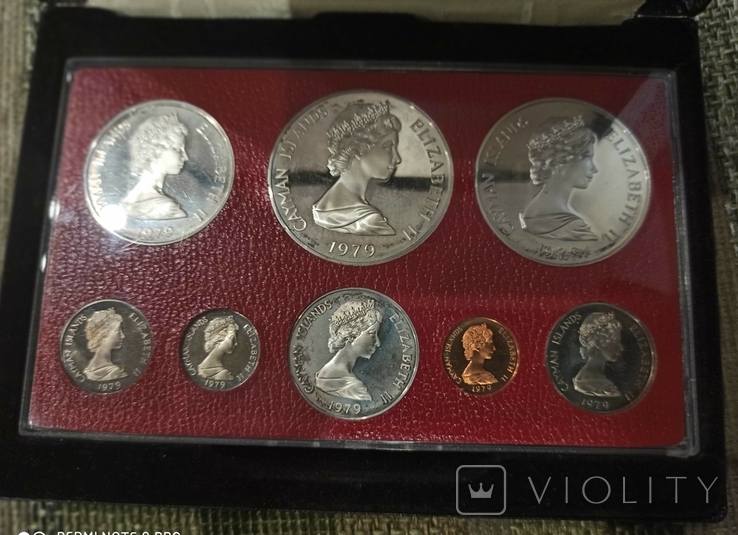 Набор монет Каймановые острова 1979. Пруф. Серебро. 8 монет, фото №3