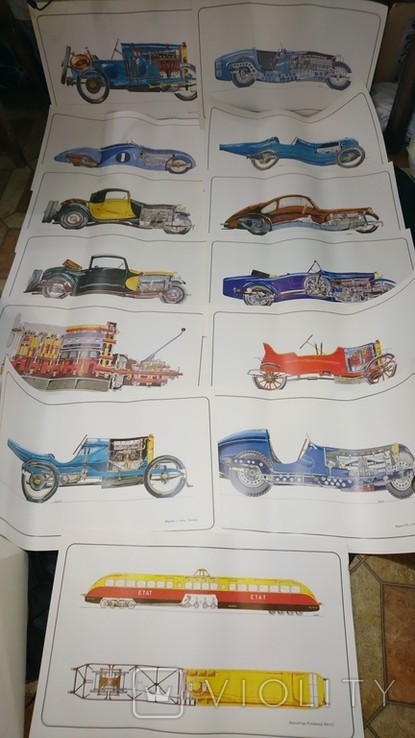 Bugatti posters 12 pcs + 1 pcs Autorail. 55*33.5cm. Total 13pcs, photo number 2