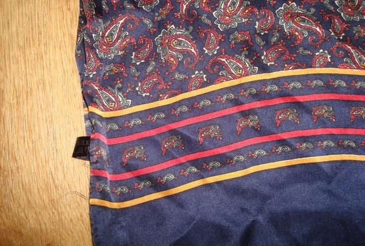  Шелковый 1,55*28 см Элегантный мужской шарф кашне двойной шелк в принт, фото №6