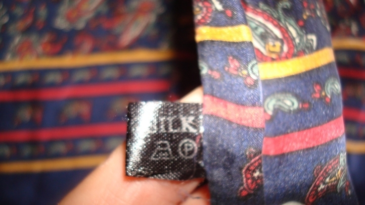  Шелковый 1,55*28 см Элегантный мужской шарф кашне двойной шелк в принт, фото №7