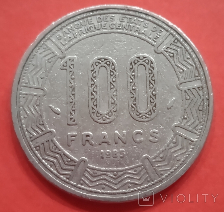 Габон 100 франков, 1985, фото №2