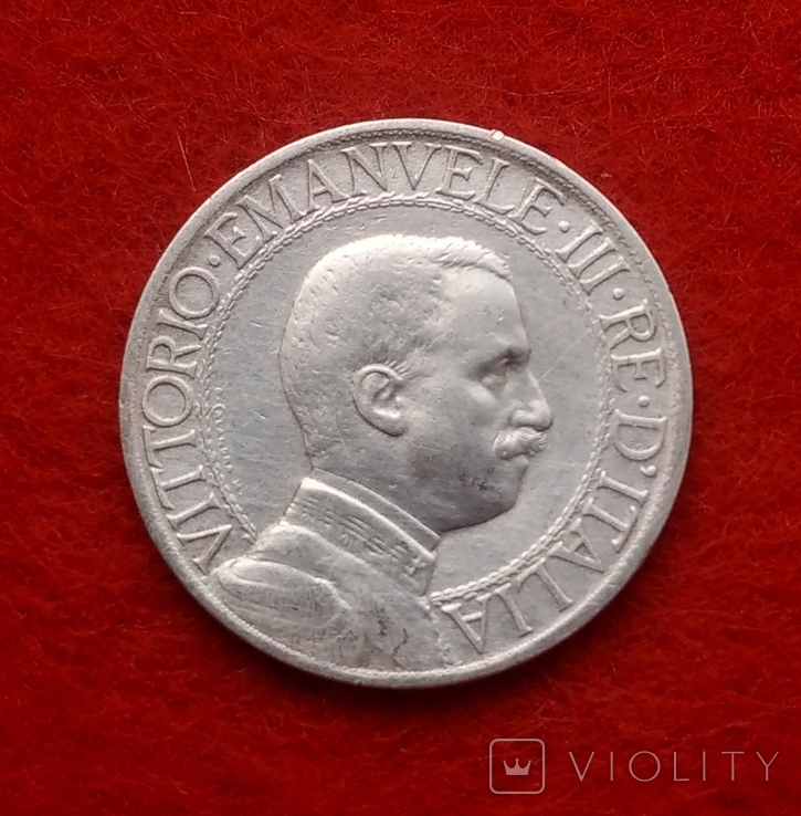 Италия 1 лира 1910 серебро Квадрига Виторио Эмануил III, фото №3