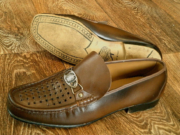 Кожаные туфли мокасины (Италия) стелька 27,5 см., фото №8