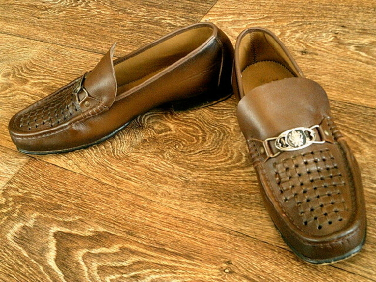 Кожаные туфли мокасины (Италия) стелька 27,5 см., фото №9