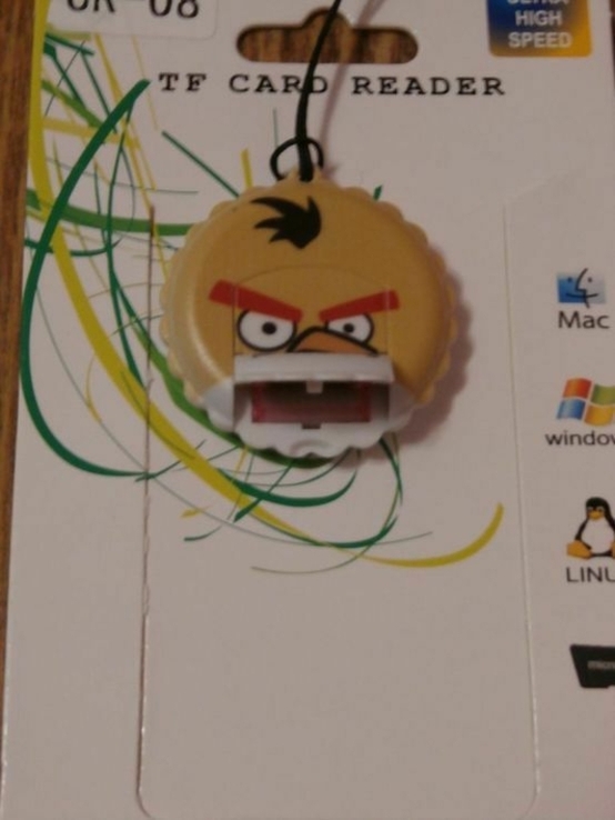 Переходник USB card reader micro SD Angry bird USB картридер, numer zdjęcia 3