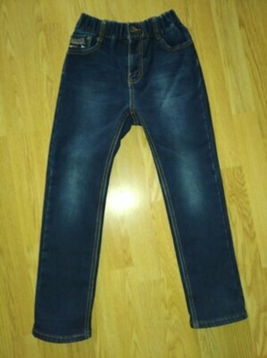 Утеплені джинси штани на 8-10 років, фото №2