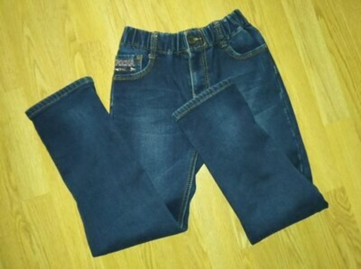 Утеплені джинси штани на 8-10 років, фото №3