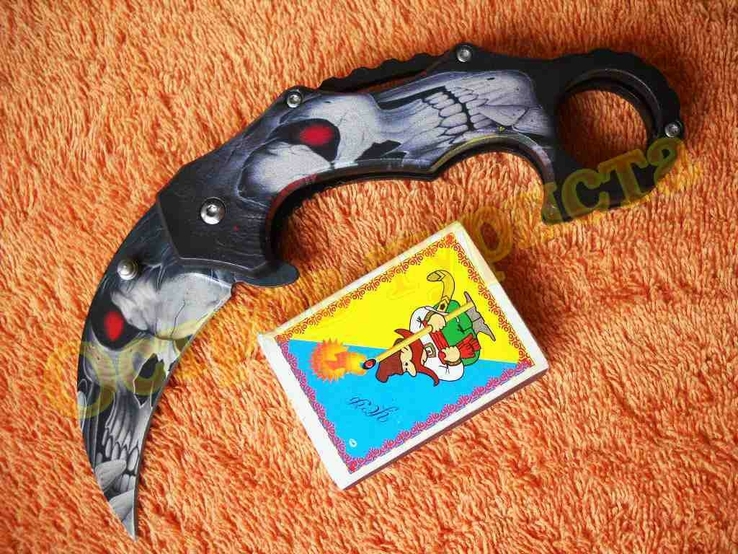 Нож выкидной керамбит Daemon с клипсой, фото №2