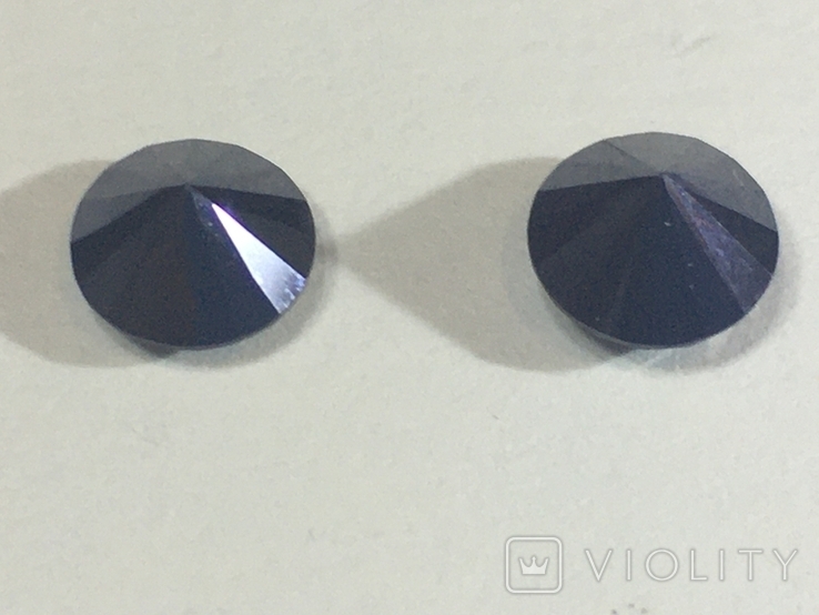 Натуральні чорні діаманти з мойсаніту 2 шт 2,5 карат, фото №3