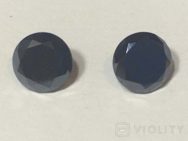 Натуральні чорні діаманти Moissanites 2 шт. 2 карат, фото №2
