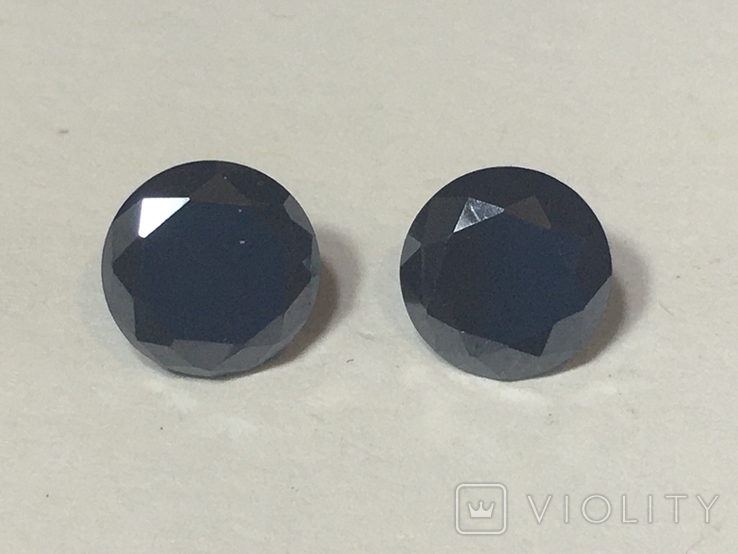 Naturalne czarne diamenty Moissanites 2 szt. 2 karaty, numer zdjęcia 2