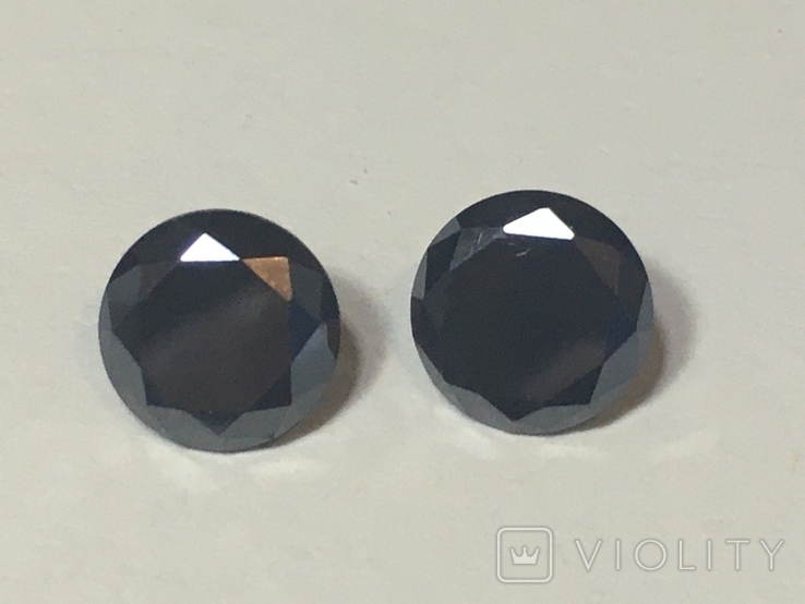 Натуральні чорні діаманти Moissanites 2 шт 1,5 карат, фото №2