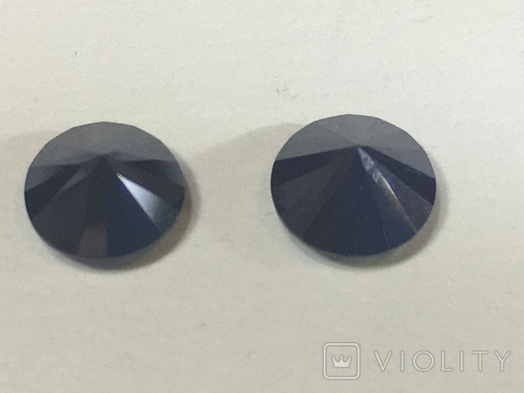 Натуральні чорні діаманти з мойсаніту 2 шт 2,0 карат, фото №3