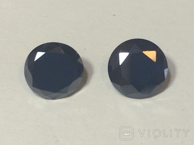 Натуральні чорні діаманти з мойсаніту 2 шт 2,0 карат, фото №2