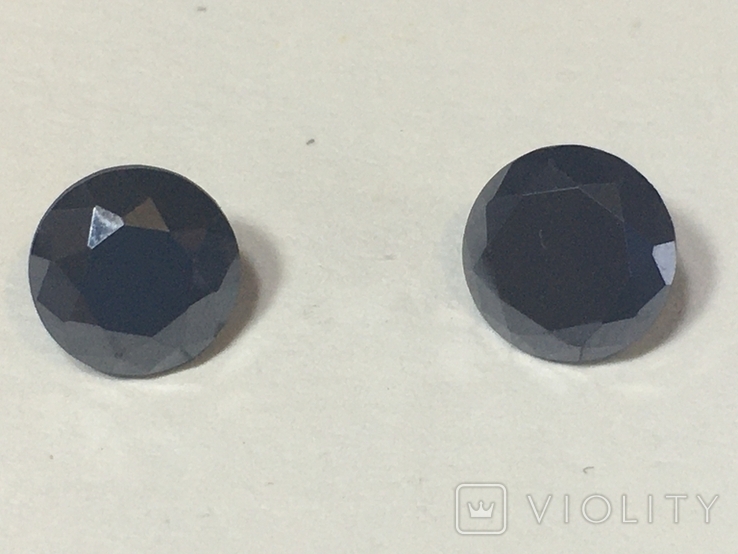 Natural Black Moissanite Diamonds 2 pcs 2.5 carats, photo number 2