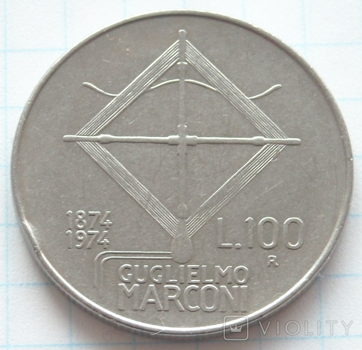  100 лир, Италия, 1974г., фото №2