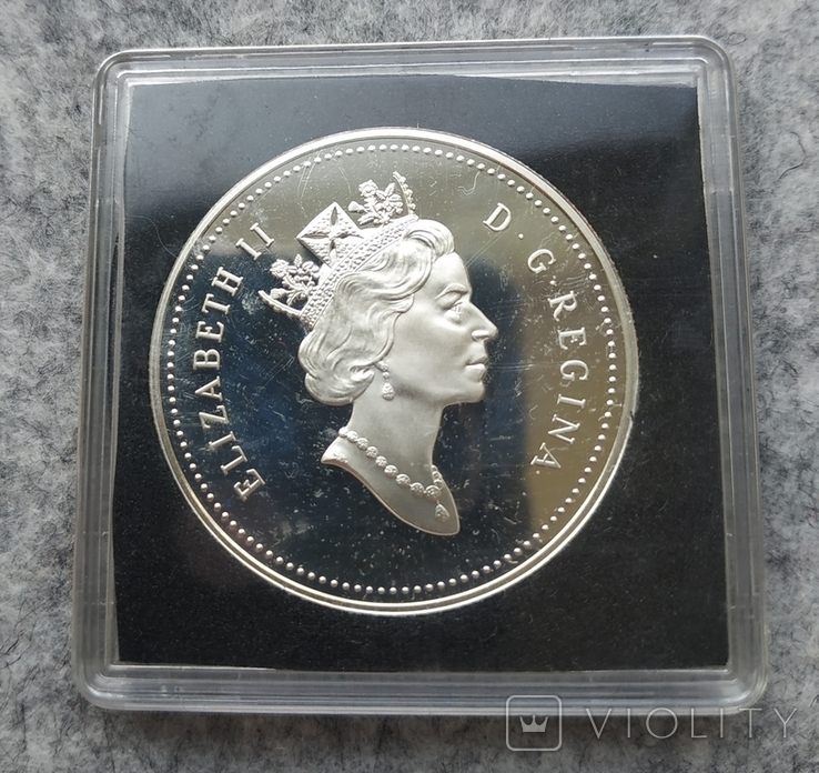 Канада 1 доллар 1995 серебро Пруф Парусник, фото №3