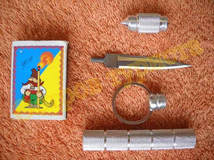Нож тычковый резьбовой обоюдоострый складной Silver 33, фото №4