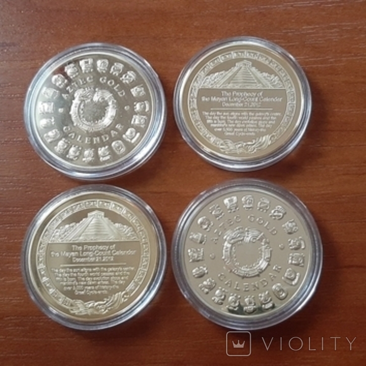 Сувенирные монеты Ацтеки, Майя, царь, царица и бог древнего Египта, фото №11