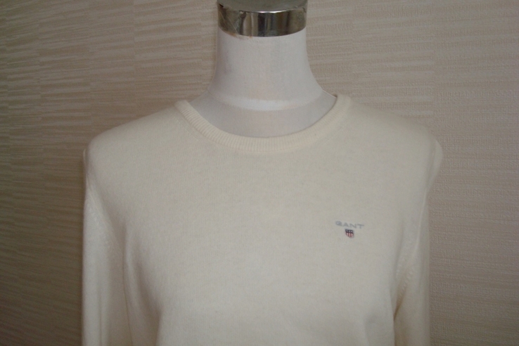 Gant Шерстяной теплый красивый женский свитер шерсть ягненка молочный 46, фото №4