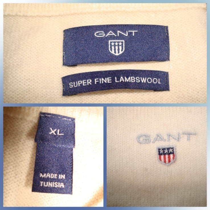 Gant Шерстяной теплый красивый женский свитер шерсть ягненка молочный 46, фото №9